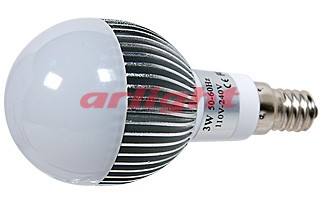 ECOLAMP E14 A5-3x1WB W G50, Светодиодная лампа 3Вт, белый свет, цоколь E14